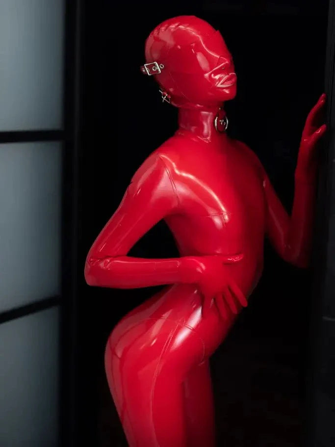 Red Full Cover Latex Hood