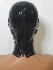 Buckle Strap Black Latex Hood