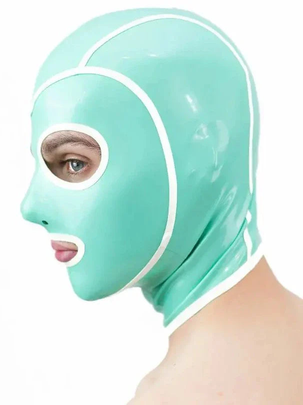 Mint Green Latex Mask with White Trim