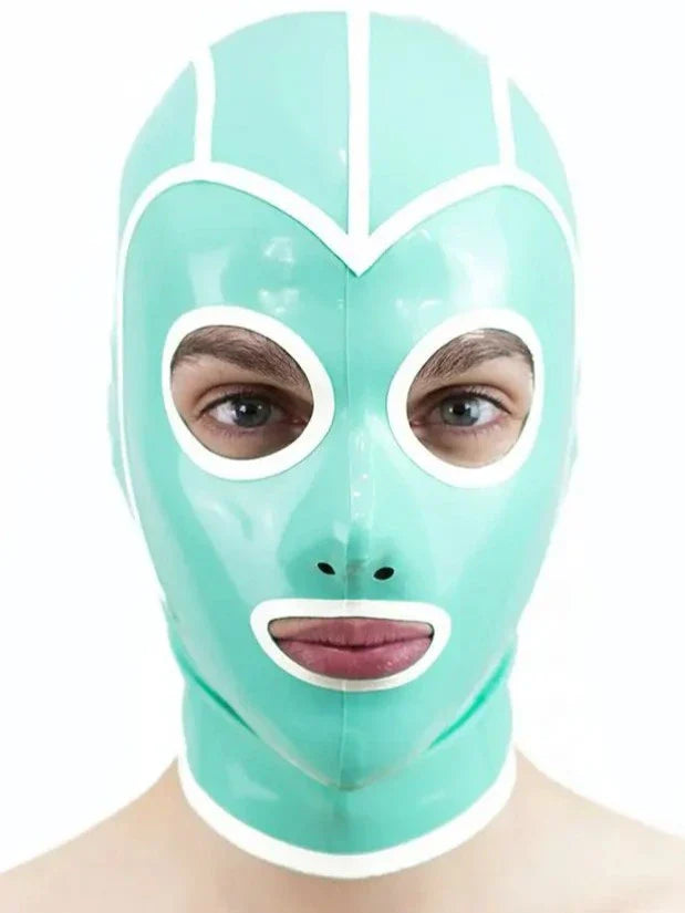 Mint Green Latex Mask with White Trim