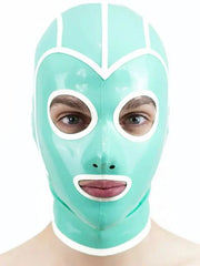 Mint Green Latex Mask with White Trim