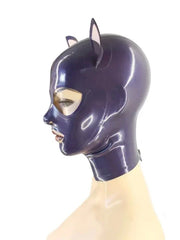 Purple Latex Mask with Cat Ears