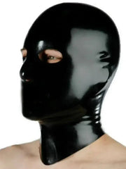 Full Black Latex Hood