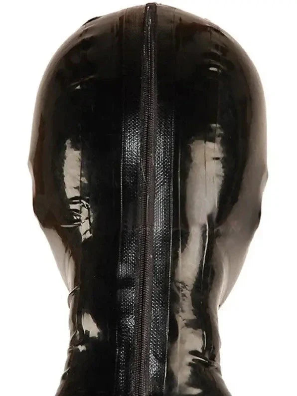 Full Black Latex Hood