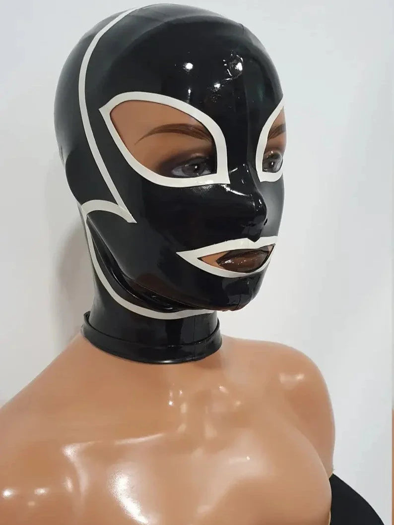 Black and White Latex Hood