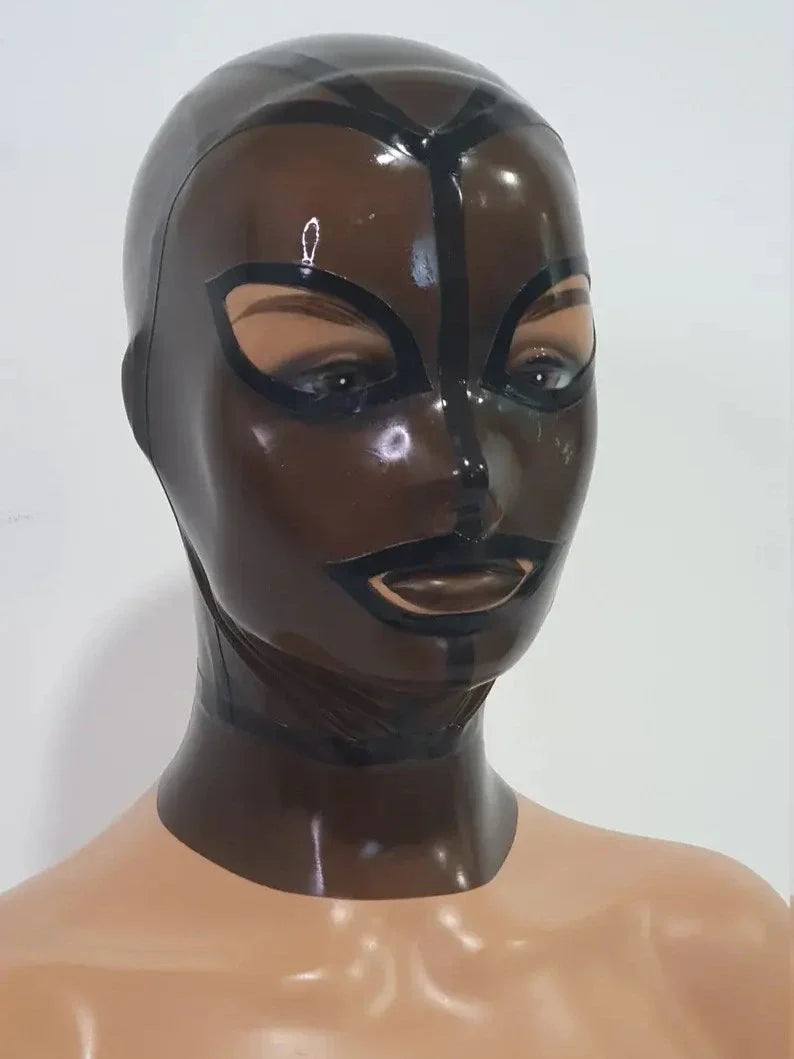 Bruine transparante latex kap