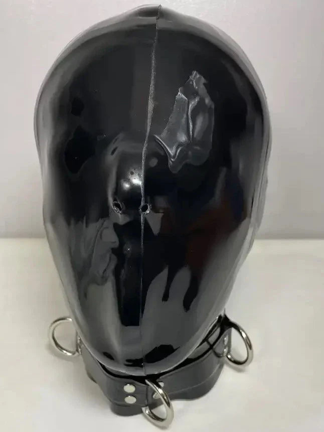 Black Ringed Latex Hood