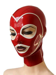 Red and White Latex Hood