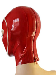 Red and White Latex Hood