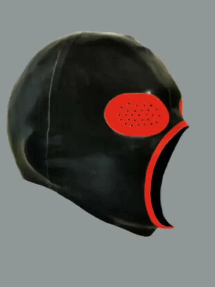 Black and Red Perforated Mask - "Stealth Raider"