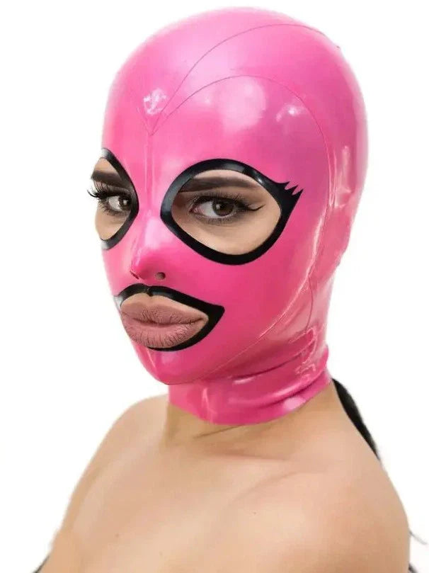 Pink and Black Latex Mask - "Bubblegum Bandit"