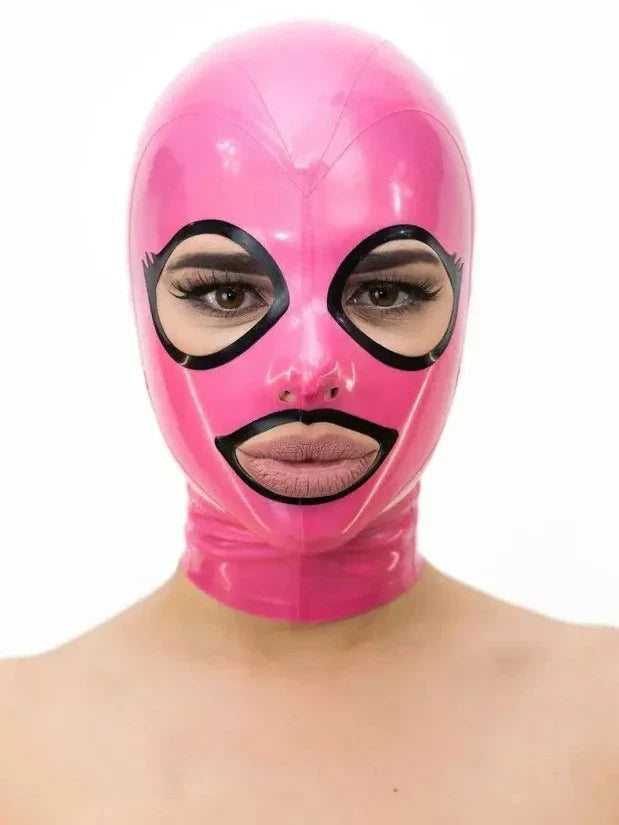 Pink and Black Latex Mask - "Bubblegum Bandit"