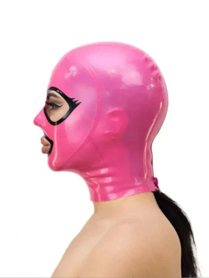 Pink and Black Latex Mask - "Bubblegum Bandit"