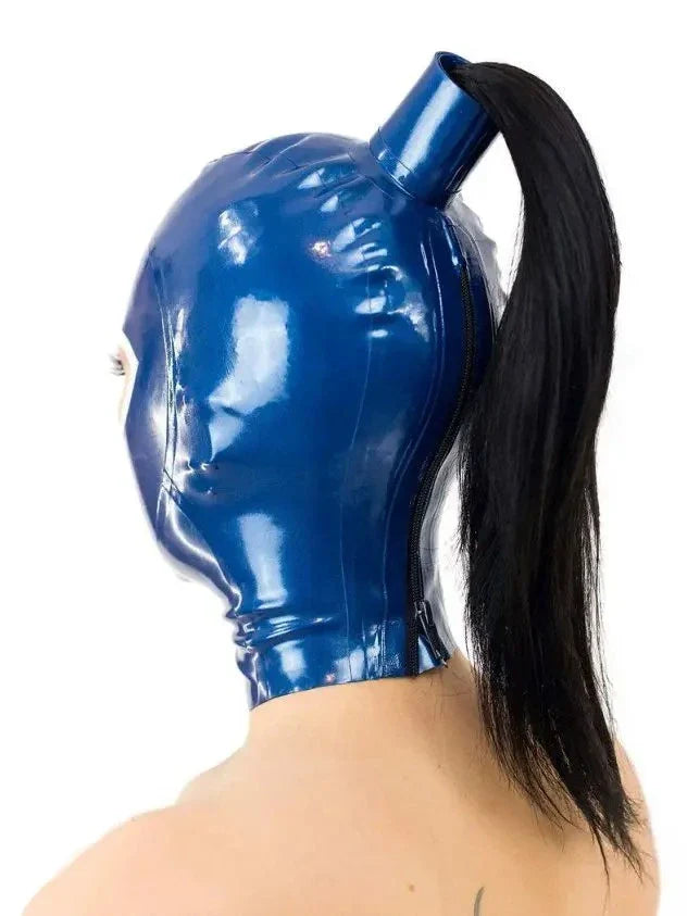 Blau-weiße Latexmaske – „Ocean Avenger“