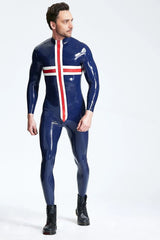 Mannelijke patriottische cross-catsuit