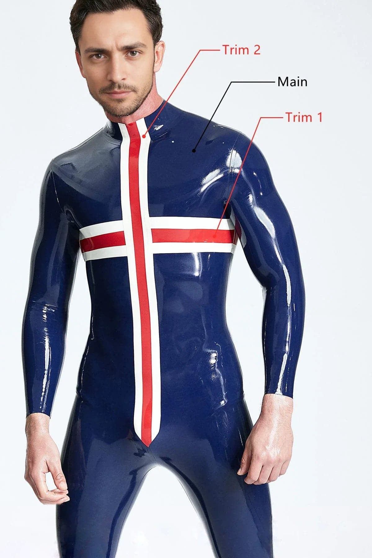 Catsuit mit patriotischem Kreuz für Männer