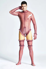 Male Burly Burlesque Neck Entry Leotard Catsuit