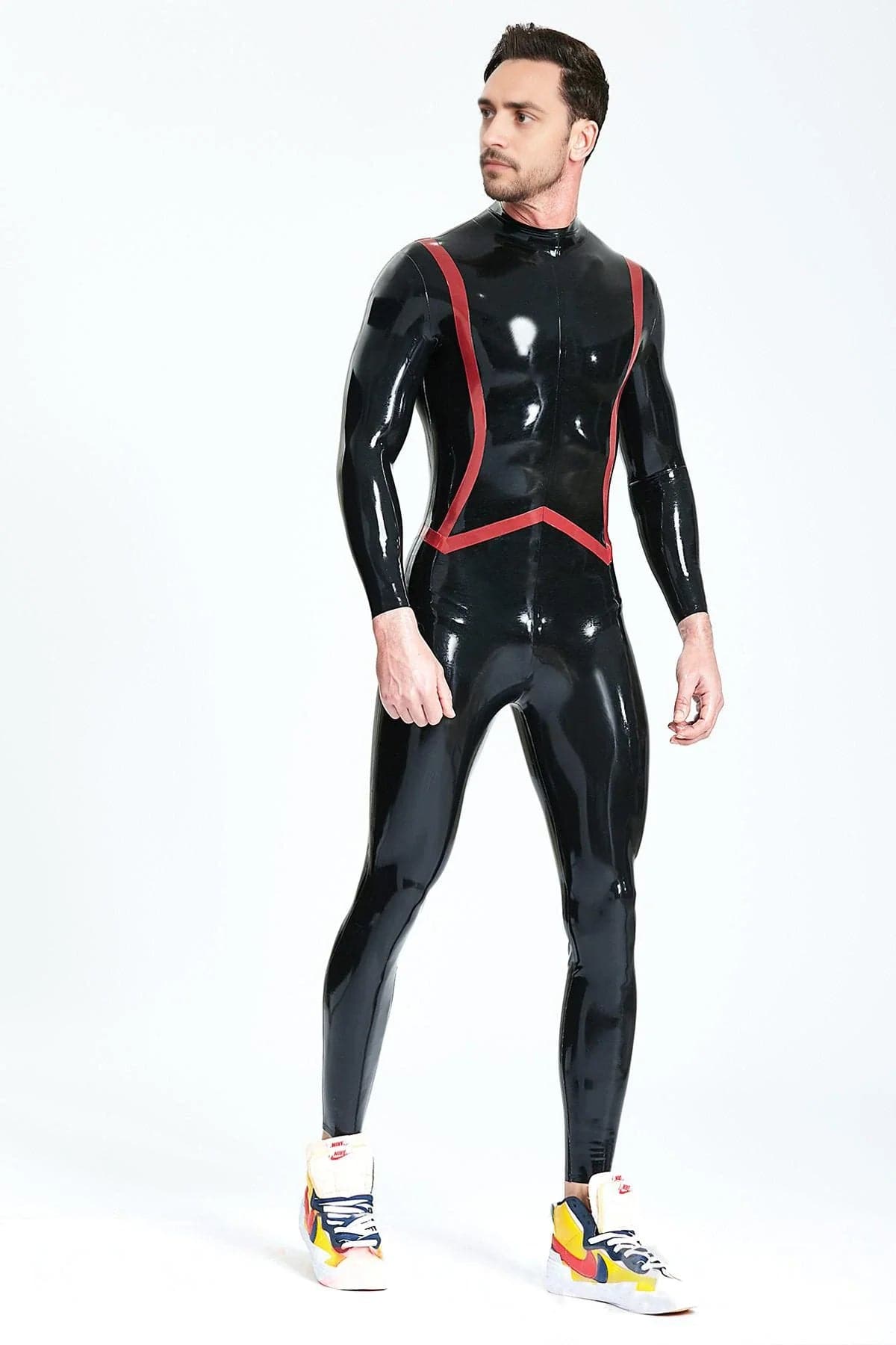 Catsuit met visstaartstreep voor heren