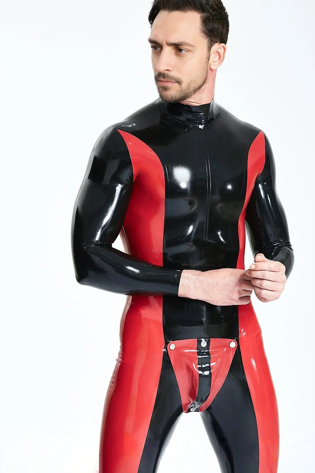 Catsuit met zij-swiper-codpiece voor heren