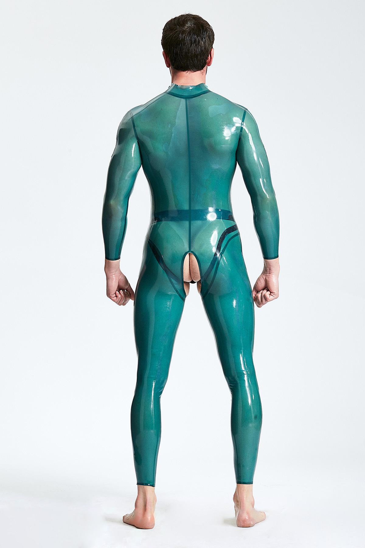 Male Open-Crotch Shoulder-zip Catsuit