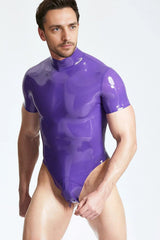 Male Short-sleeved High-cut Leotard