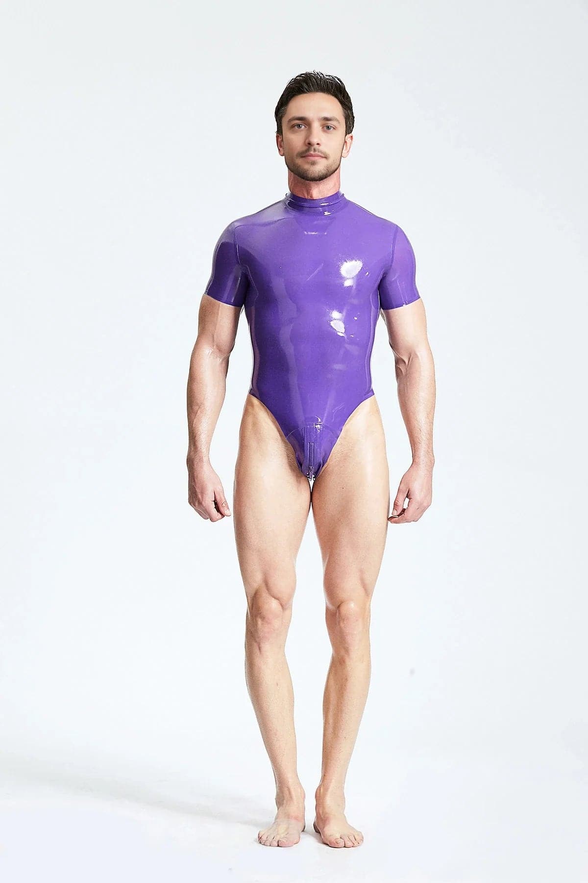 Male Short-sleeved High-cut Leotard