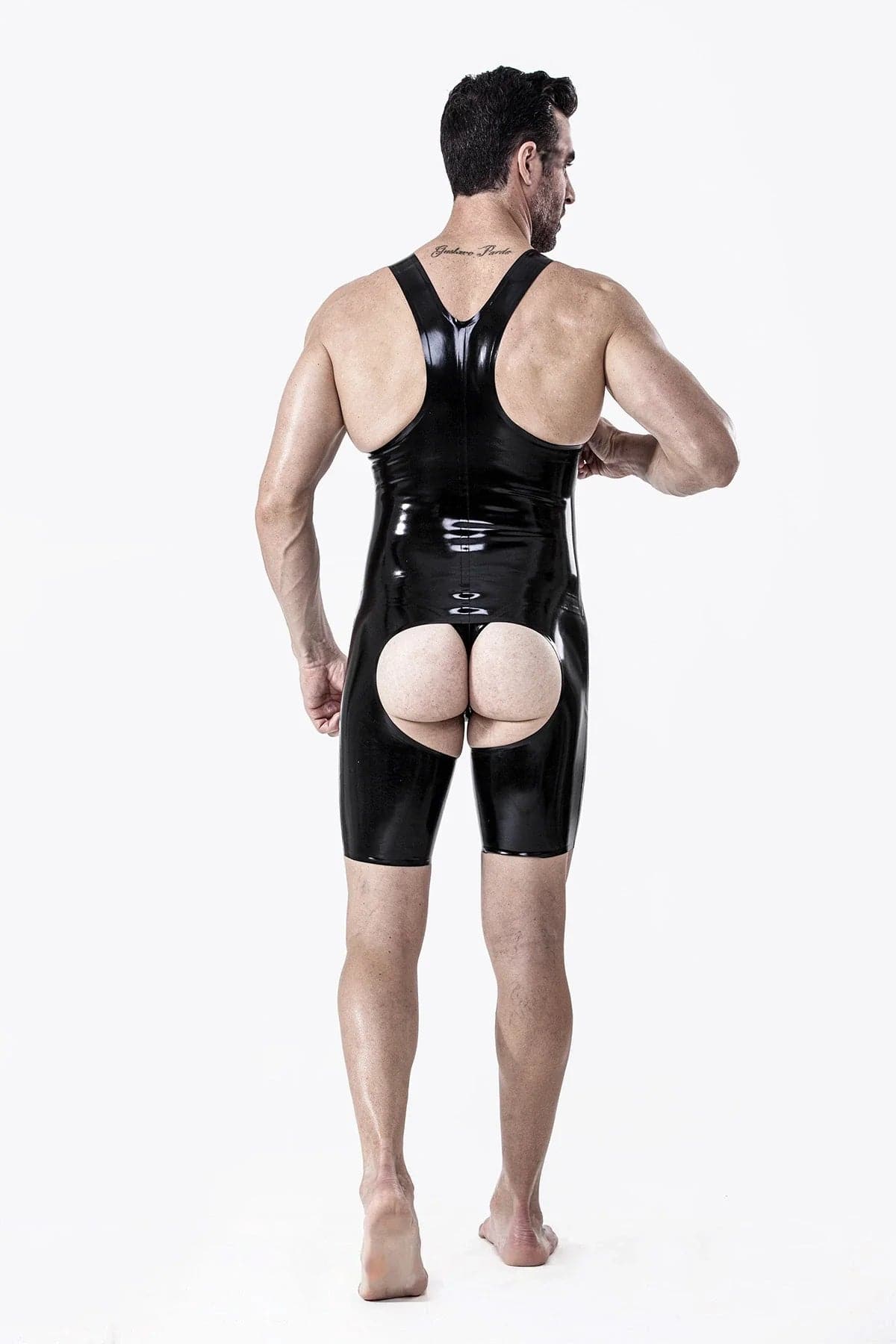 Male Open-Crotch Y-Strapped Singlet Suit