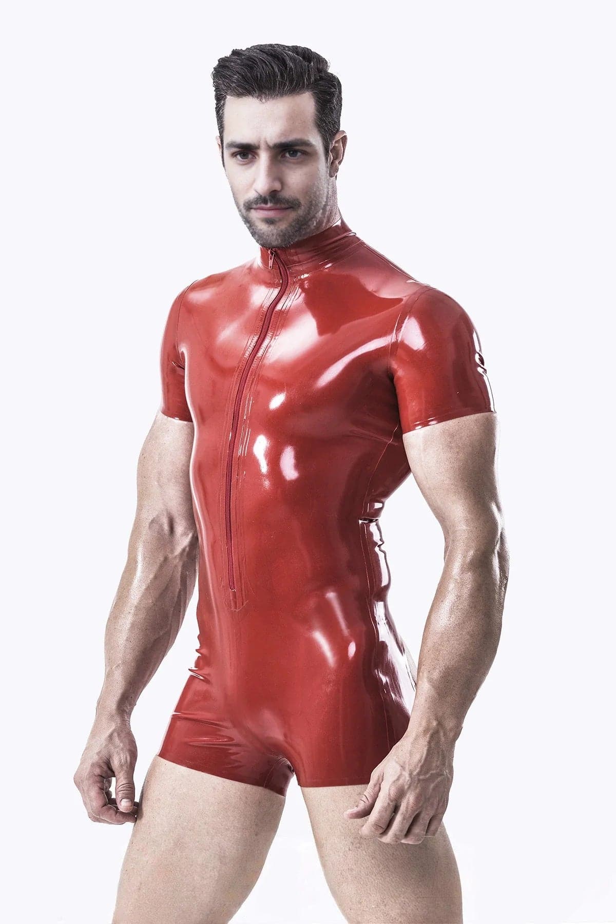 Male Short-sleeved Romper Style Open Bum Leotard