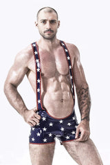 Male Star-Spangled Wrestling Suit