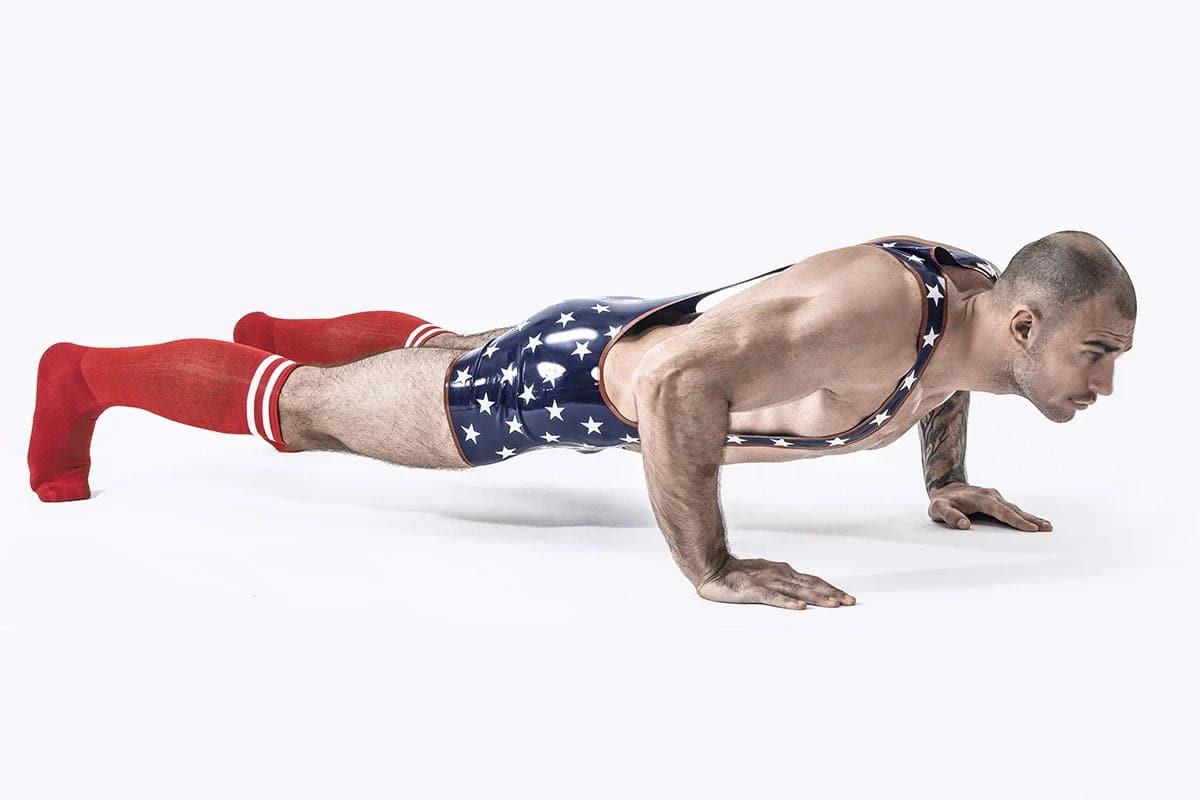 Male Star-Spangled Wrestling Suit