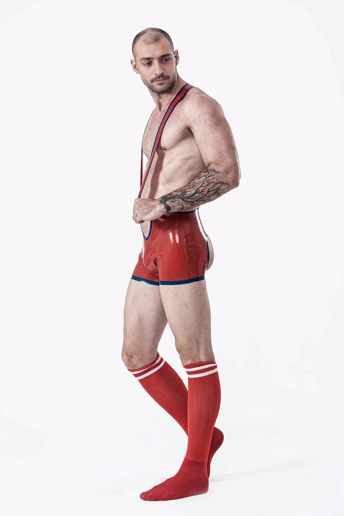 Male Open Bum Wrestling Suit