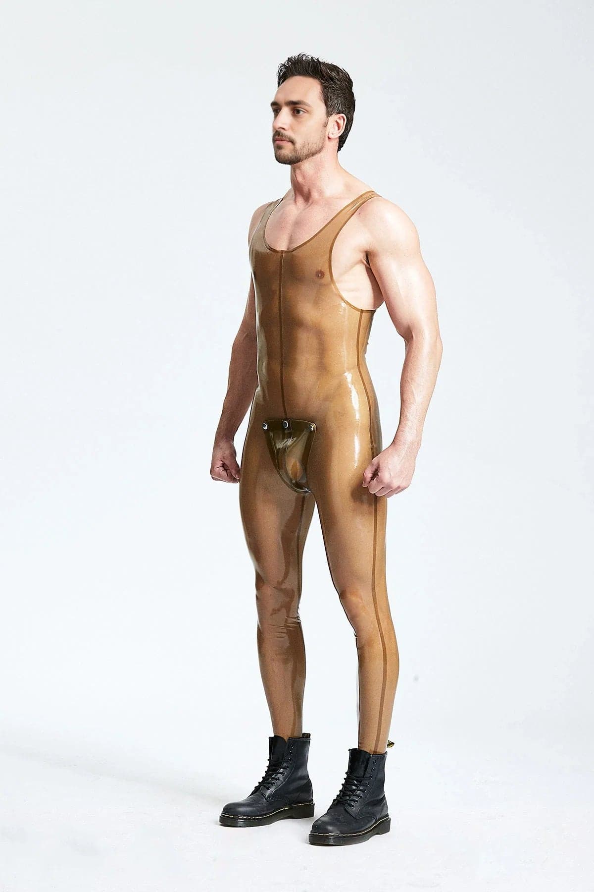 Male Translucent Codpiece Singlet Leggings Suit