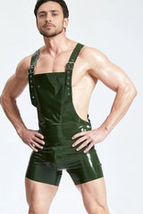 Male Dungaree Latex Shorts