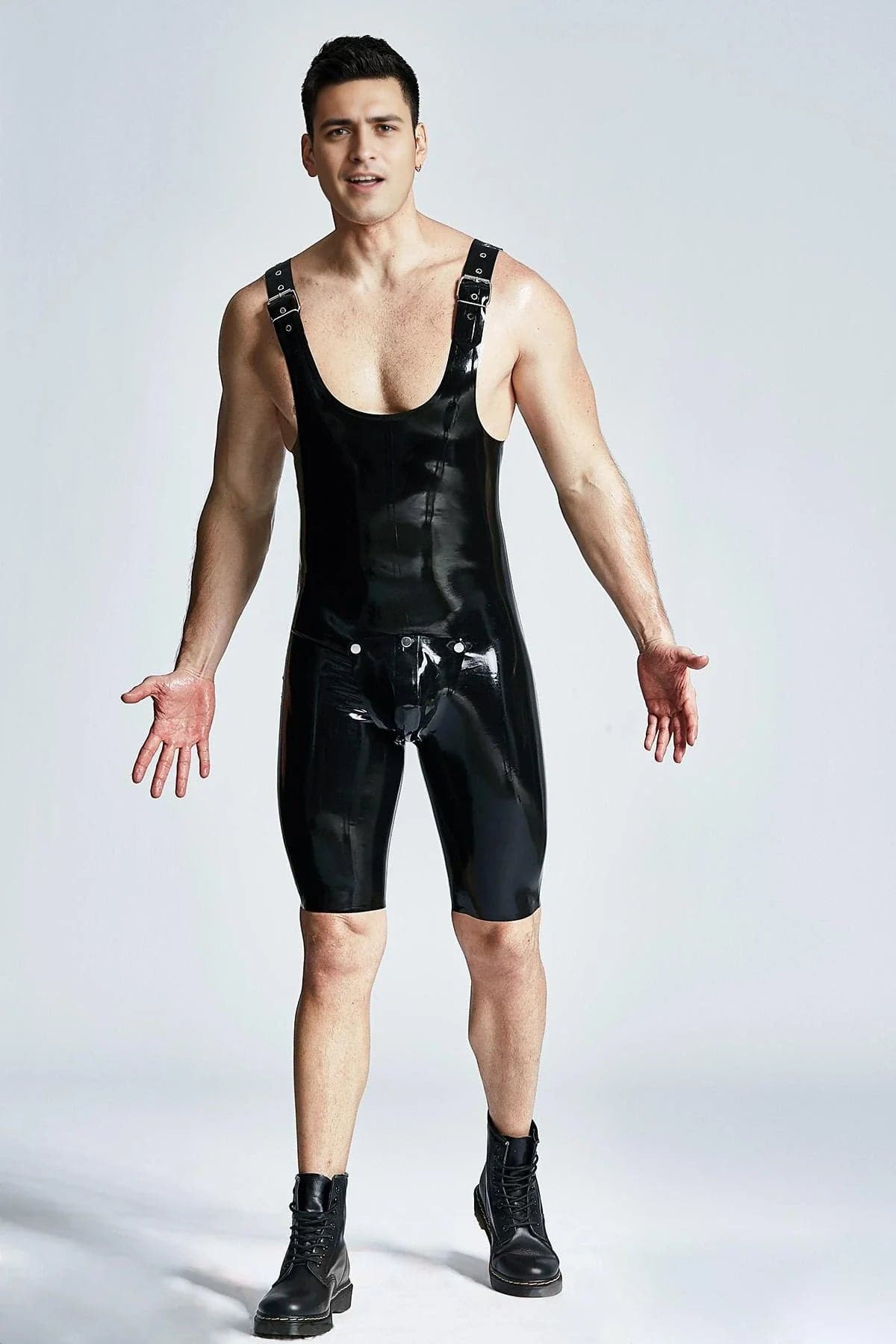 Male Codpiece Shoulder Strap Cycling Suit