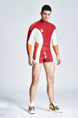 Male Tri-Color Long-Sleeved Shortie Suit