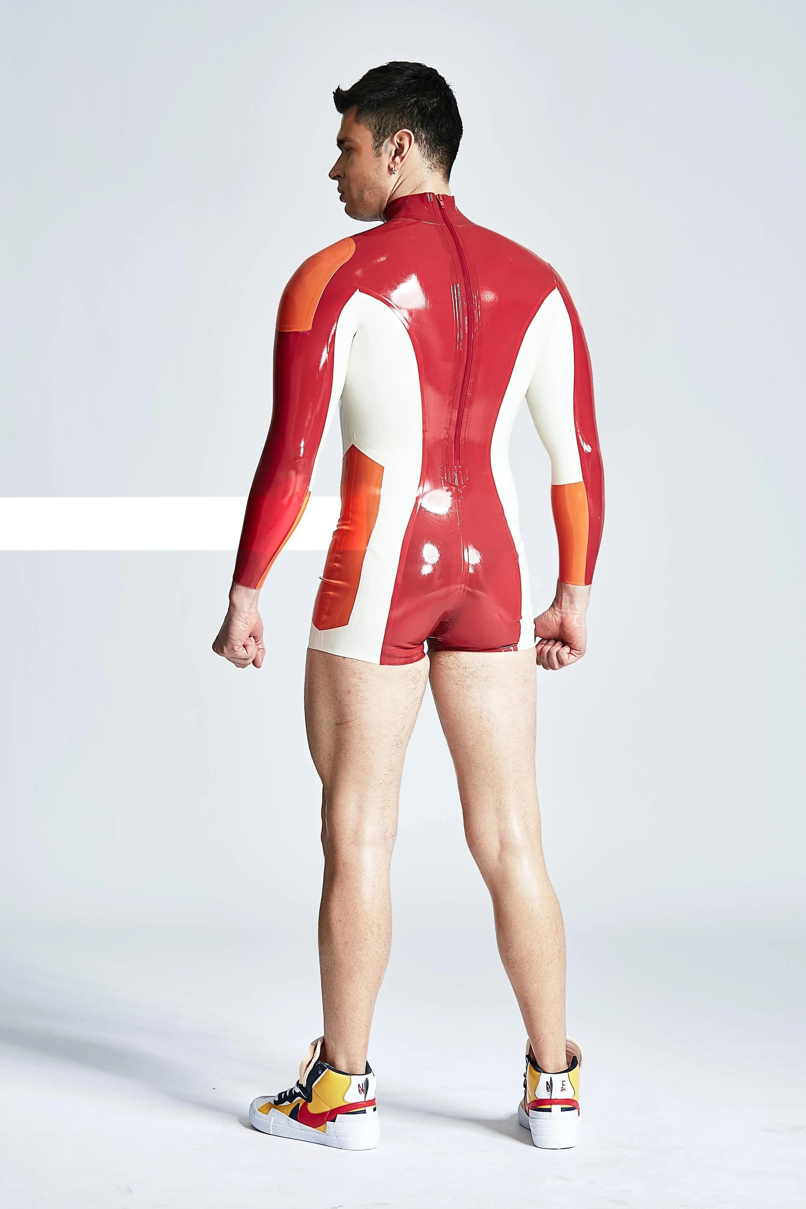 Male Tri-Color Long-Sleeved Shortie Suit