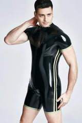 Male Striped Front-zip Surfsuit