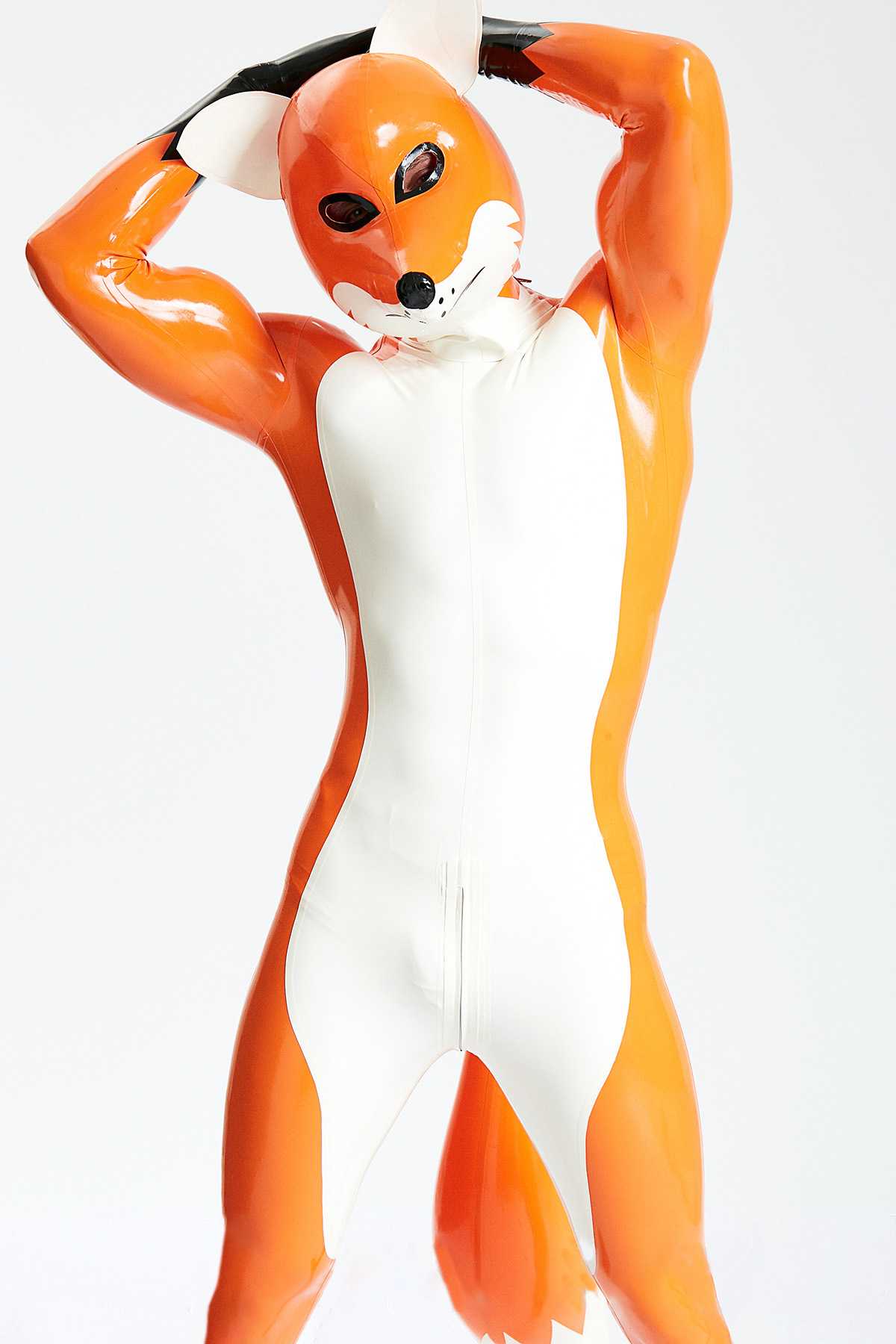 Mannelijke Fox Trotter Catsuit met schouderrits en opblaasbare staart