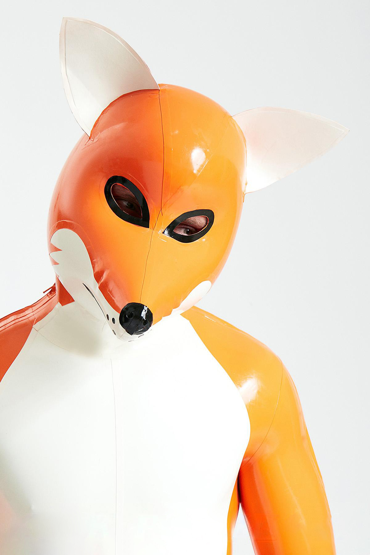 Male Fox Trotter Shoulder-Zipper Catsuit With Inflatable Tail