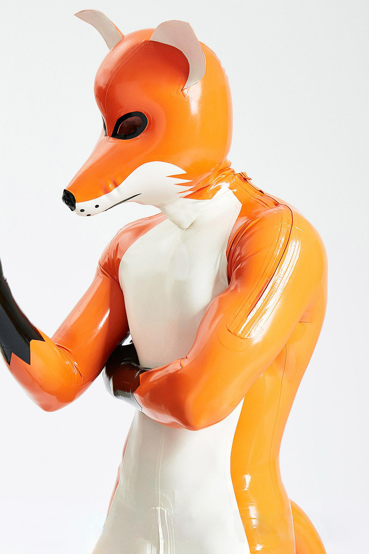 Male Fox Trotter Shoulder-Zipper Catsuit With Inflatable Tail