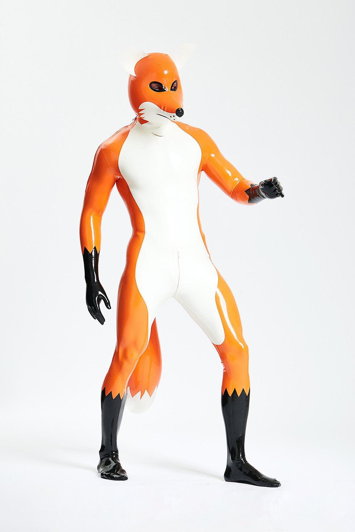 Male Fox Trotter Shoulder-Zipper Catsuit With Inflatable Tail