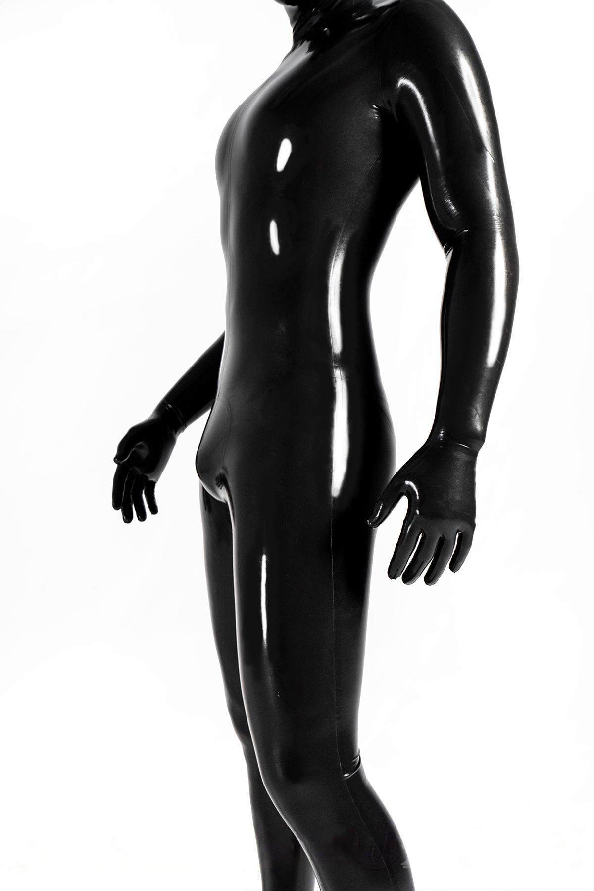 Latex Catsuit voor heren met gezichtsingang