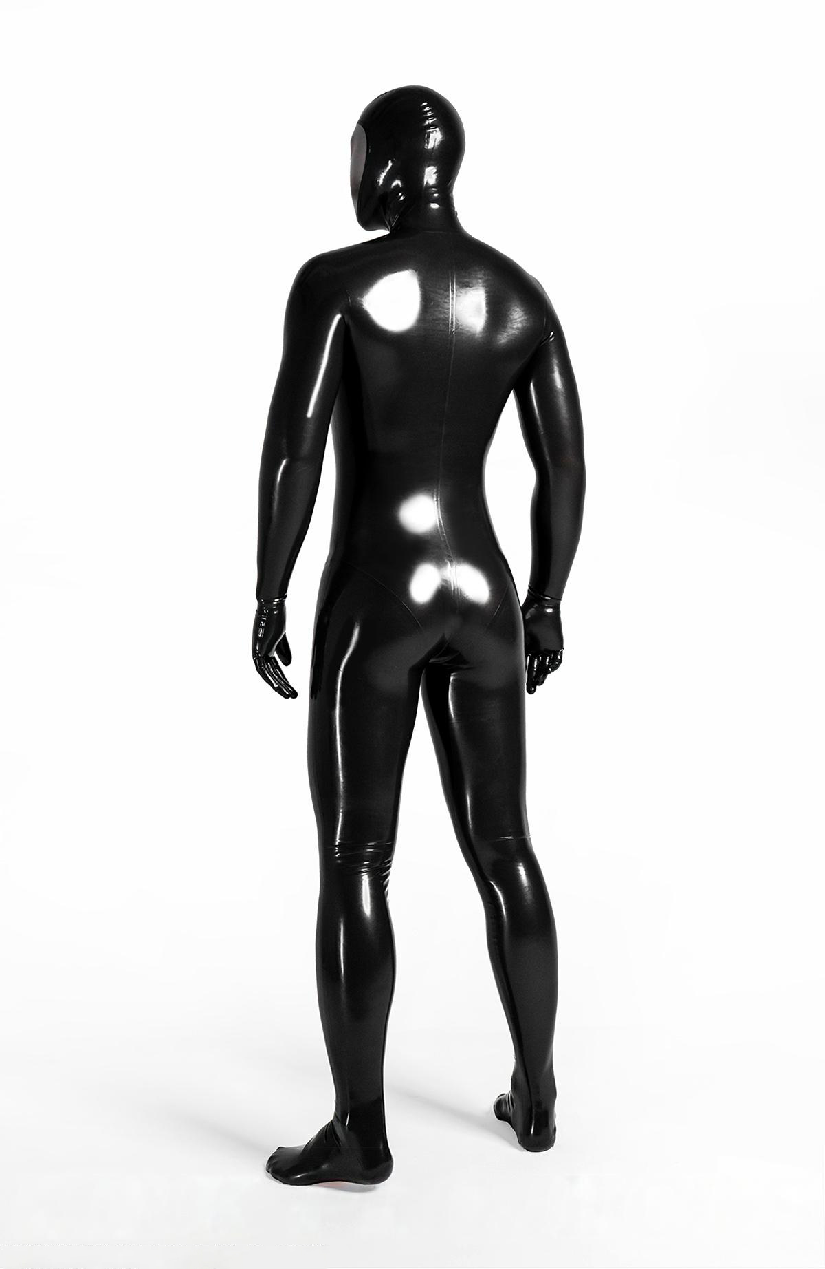 Latex-Catsuit mit Gesichtseinstieg für Männer