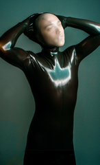 Latex Catsuit voor heren met gezichtsingang