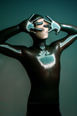 Male Face-Entry Latex Catsuit