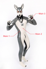 Male Grey Donkey Latex Catsuit