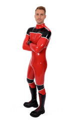 Mannelijke Orbiton latex catsuit met rits aan de voorkant