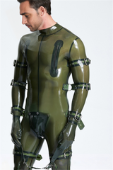 Mannelijke multifunctionele bondage-codpiece-catsuit