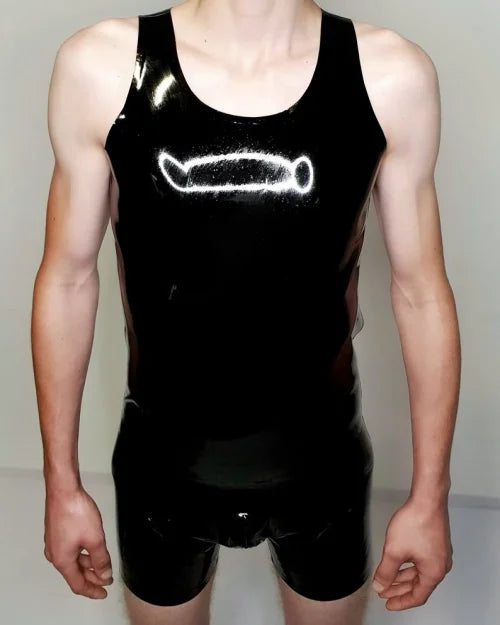 Black Latex Men's Sleeveless Top