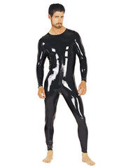 Black Latex Men's Catsuit with Front Zip